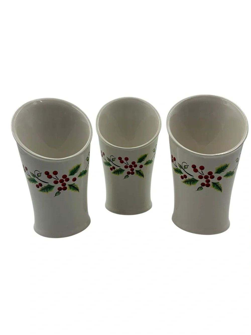 Collections Etc Christmas Holly Berry Flatware Utensil Caddy 3 Cup Holder
